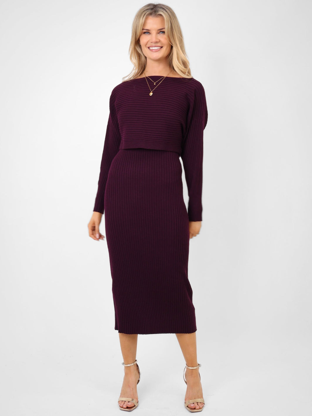 Kate & Pippa Amelia Knit Dress In Mulberry-Kate & Pippa Autumn/Winter Ladies Clothing