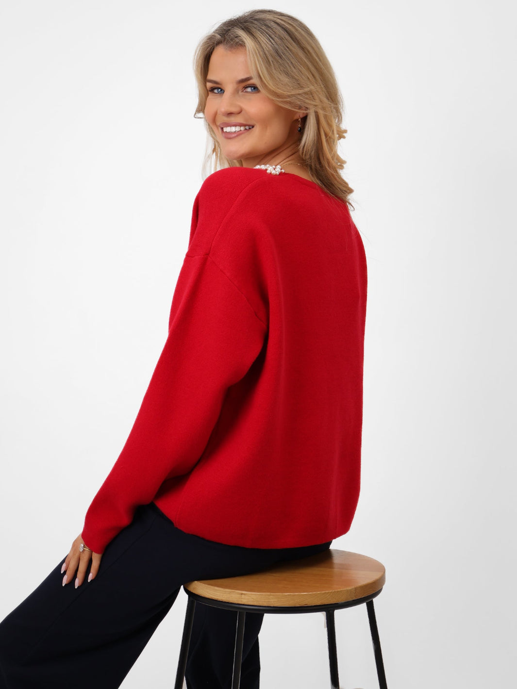 Kate & Pippa Annabelle Knit Jumper In Red-Kate & Pippa Autumn/Winter Ladies Clothing