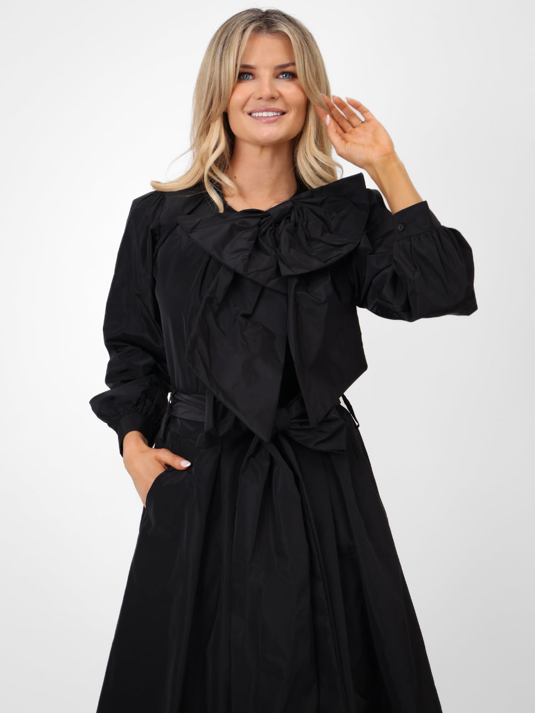 Kate & Pippa Aria Taffeta Top In Black-Kate & Pippa Autumn/Winter Ladies Clothing