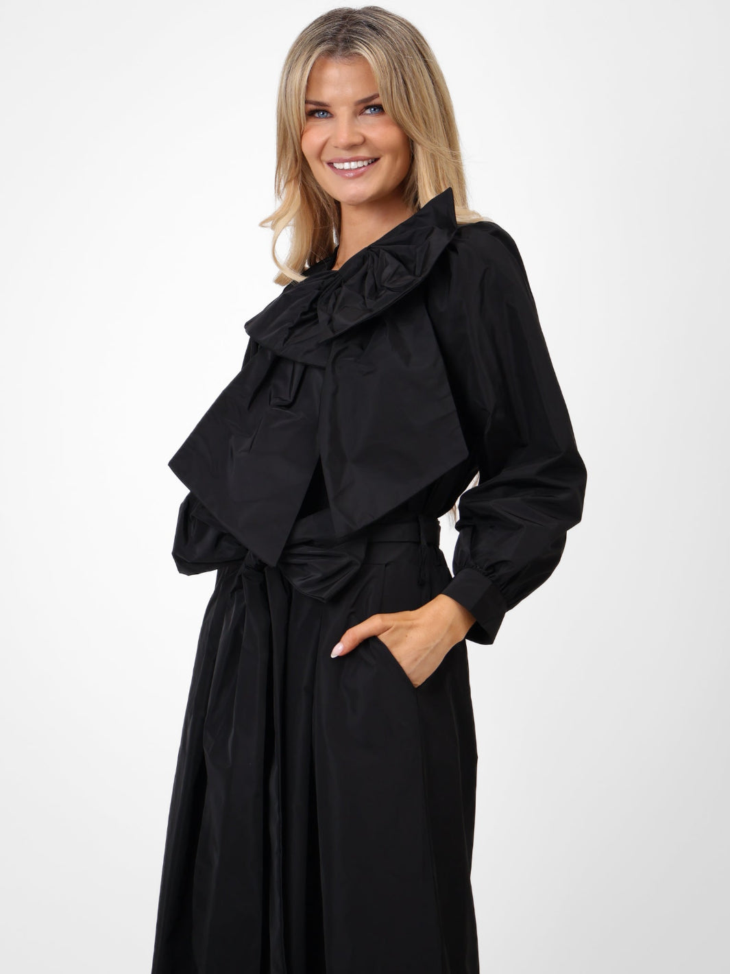 Kate & Pippa Aria Taffeta Top In Black-Kate & Pippa Autumn/Winter Ladies Clothing