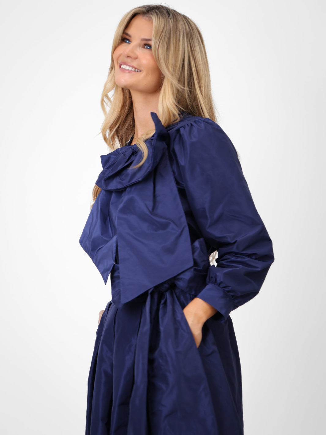 Kate & Pippa Aria Taffeta Top In Navy-Kate & Pippa Autumn/Winter Ladies Clothing