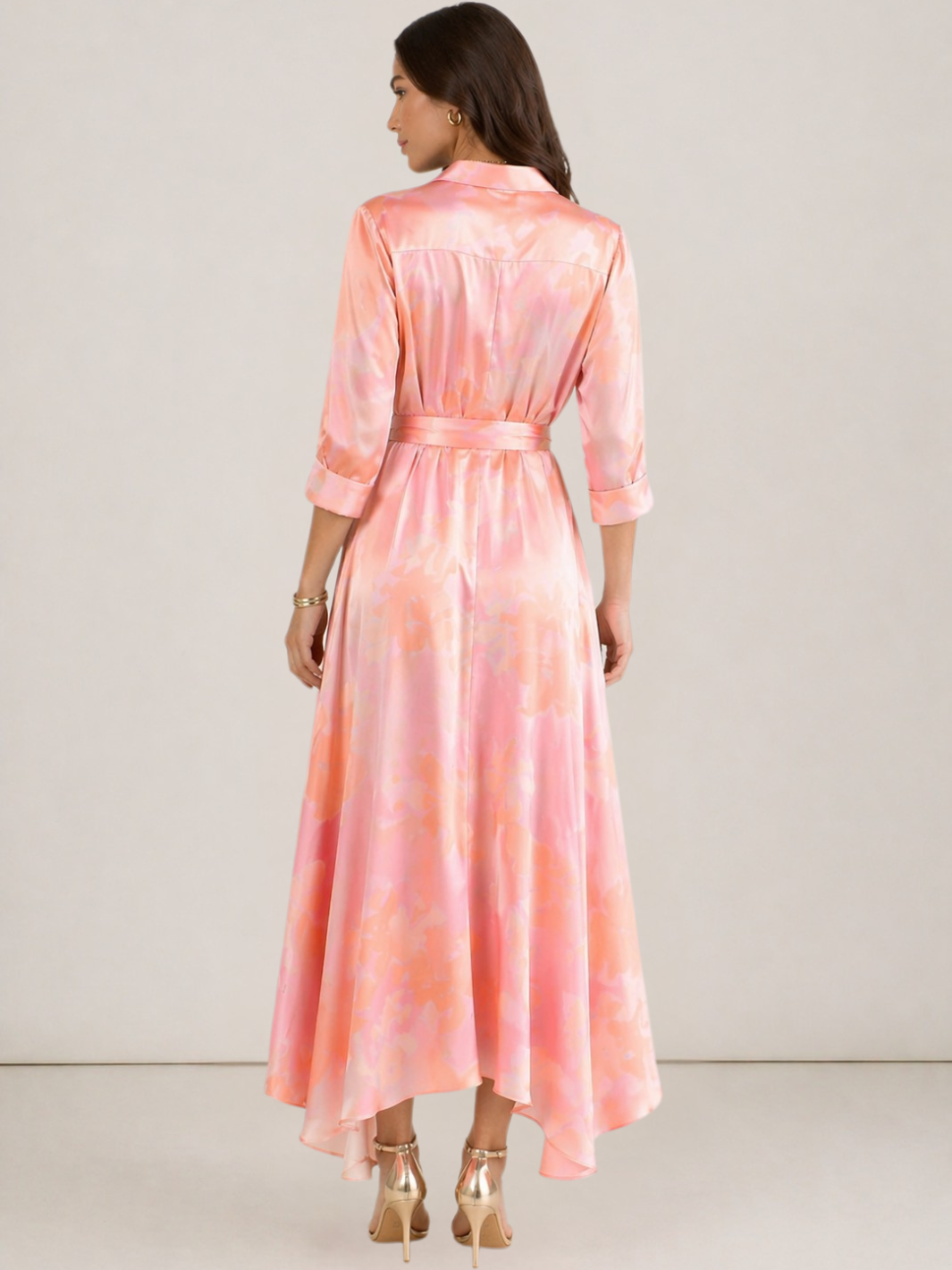 Kate & Pippa Azure Midi Dress In Blush Pink Print-Kate & Pippa