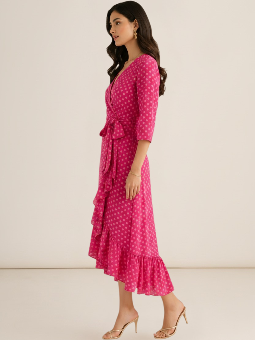 Kate & Pippa Ballerina Midi Dress In Pink Print-Kate & Pippa