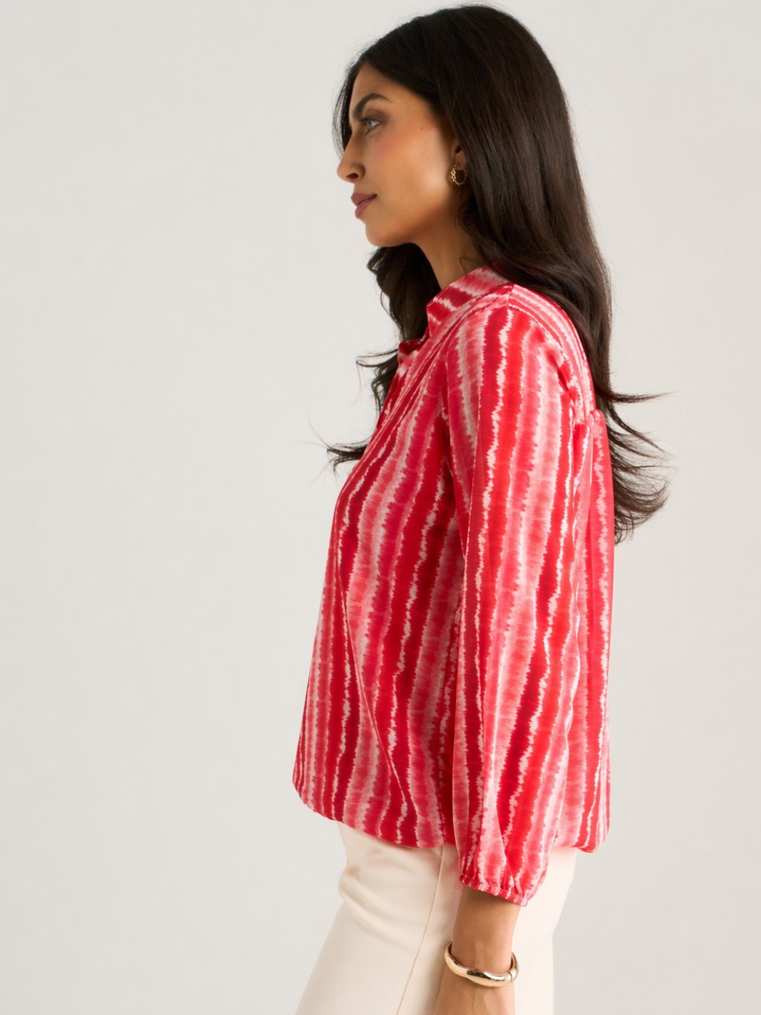 Kate & Pippa Bella Band Top In Coral Wave Print-Kate & Pippa