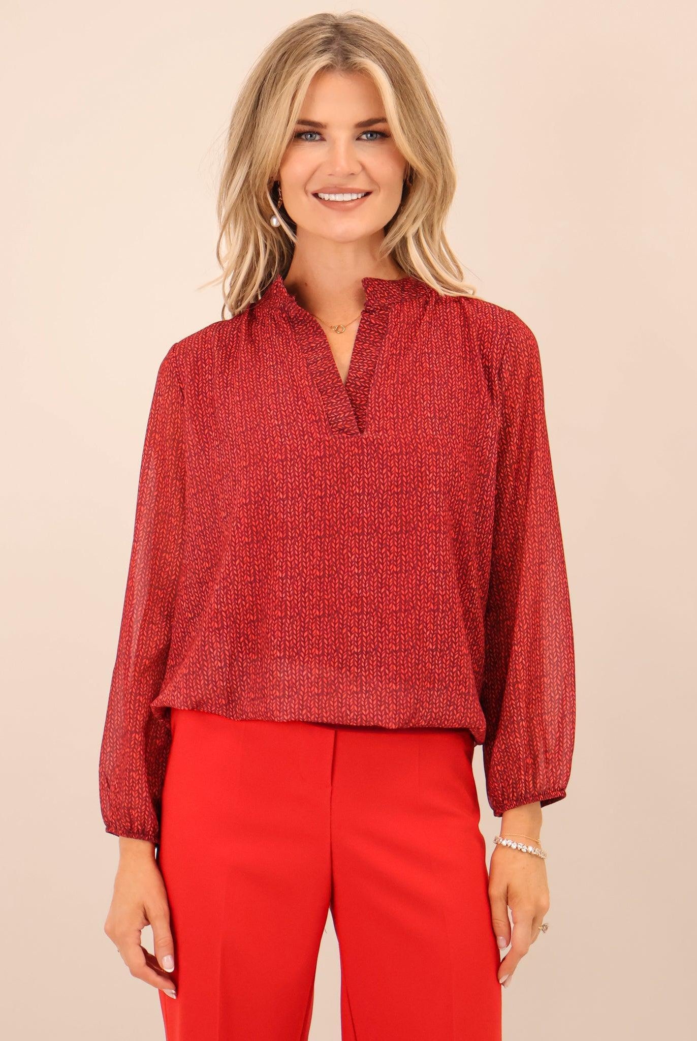 Kate & Pippa Bella Band Top In Red-Kate & Pippa