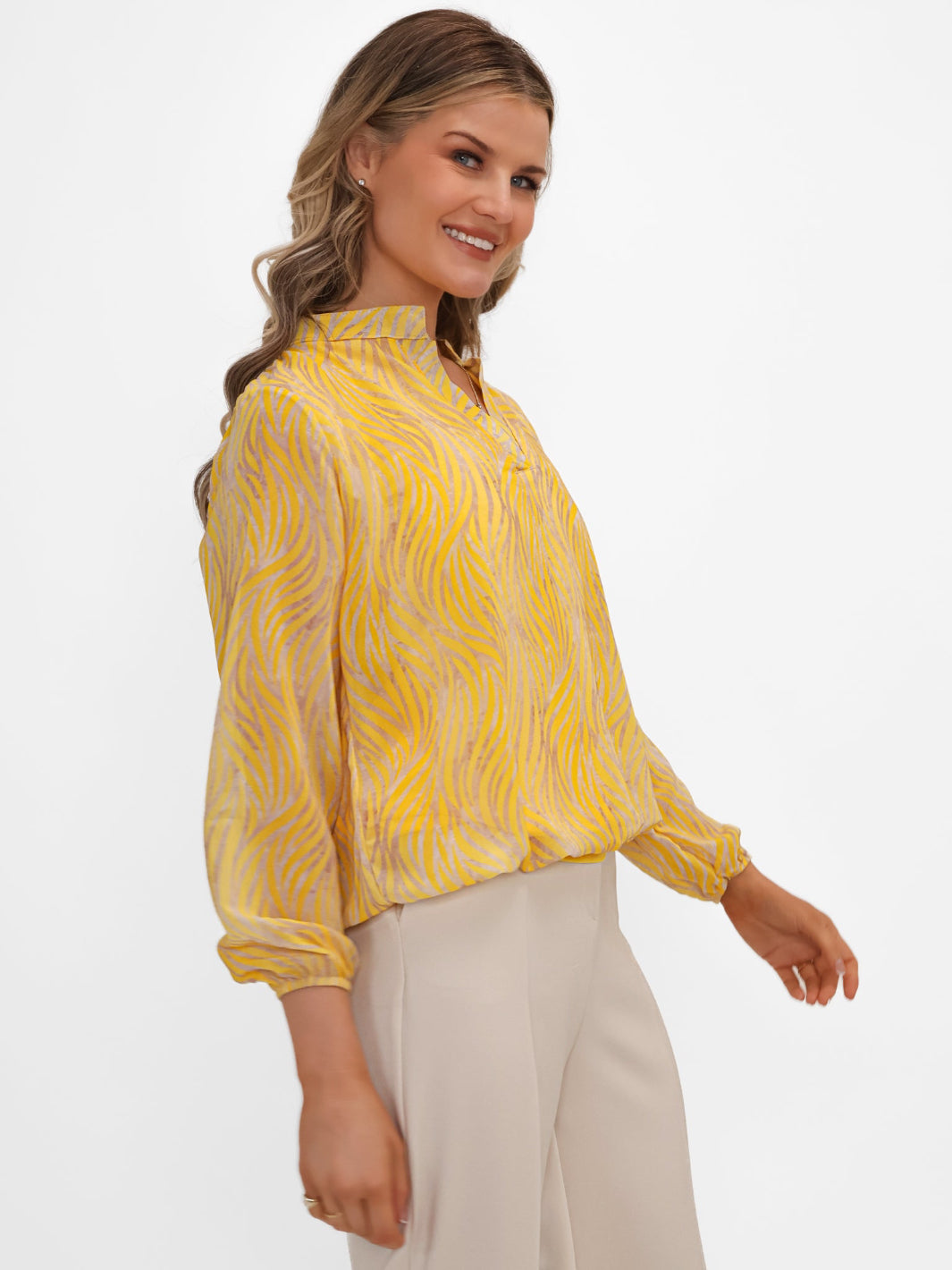 Kate & Pippa Bella Band Top In Yellow Animal-Kate & Pippa
