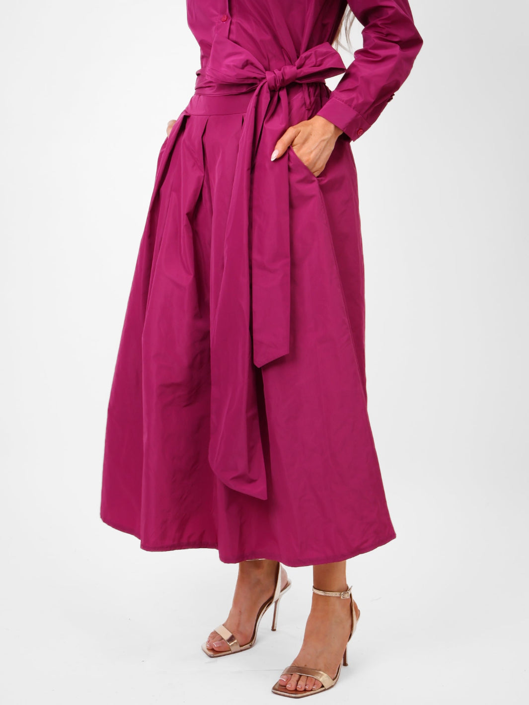 Kate & Pippa Blair Taffeta Skirt In Magenta-Kate & Pippa Autumn/Winter Ladies Clothing