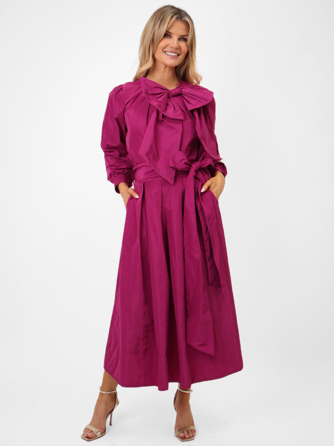 Kate & Pippa Aria Taffeta Top In Magenta-Kate & Pippa Autumn/Winter Ladies Clothing