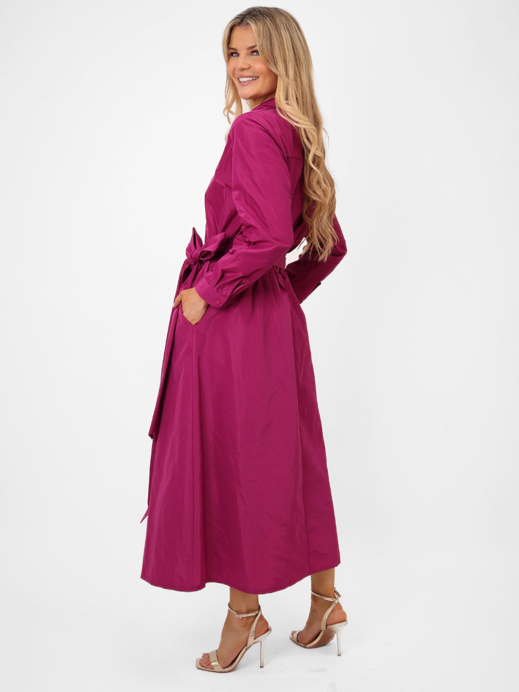 Kate & Pippa Blair Taffeta Skirt In Magenta-Kate & Pippa Autumn/Winter Ladies Clothing