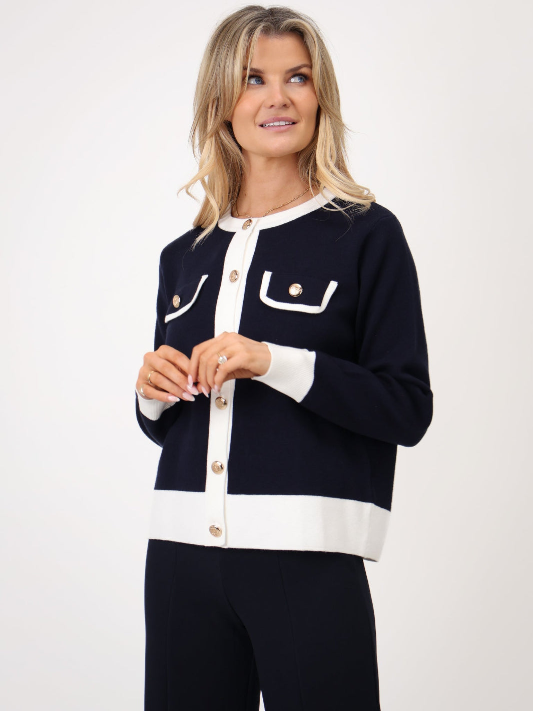 Kate & Pippa Coco Knit In Navy / White-Kate & Pippa Autumn/Winter Ladies Clothing