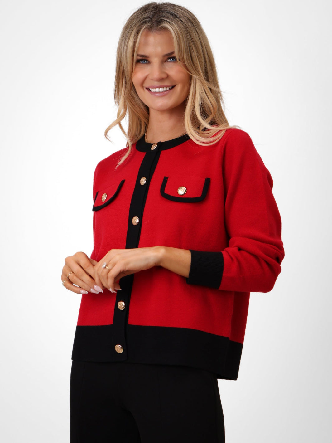 Kate & Pippa Coco Knit In Red / Black-Kate & Pippa Autumn/Winter Ladies Clothing