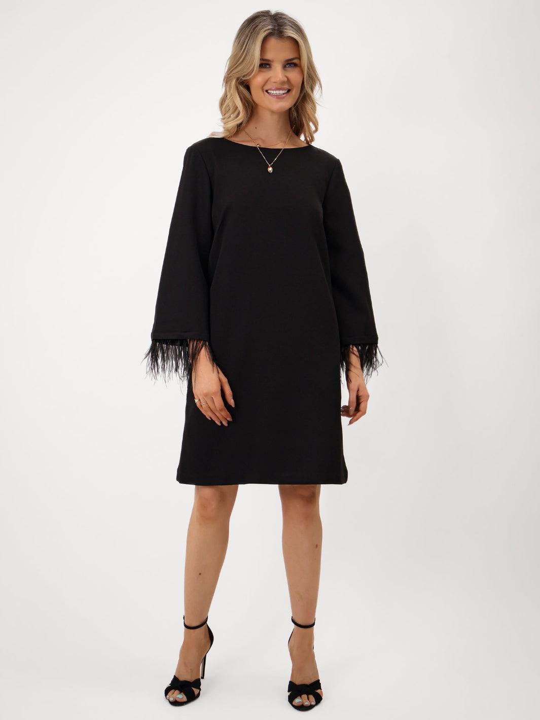 Kate & Pippa Dakota Mini Shift Dress In Black-Kate & Pippa Autumn/Winter Ladies Clothing