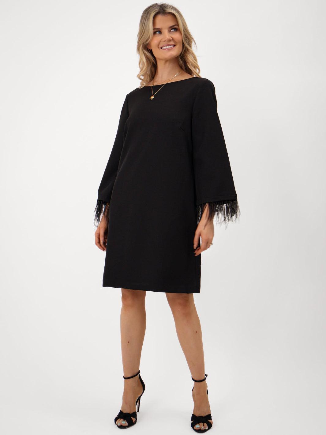 Kate & Pippa Dakota Mini Shift Dress In Black-Kate & Pippa Autumn/Winter Ladies Clothing