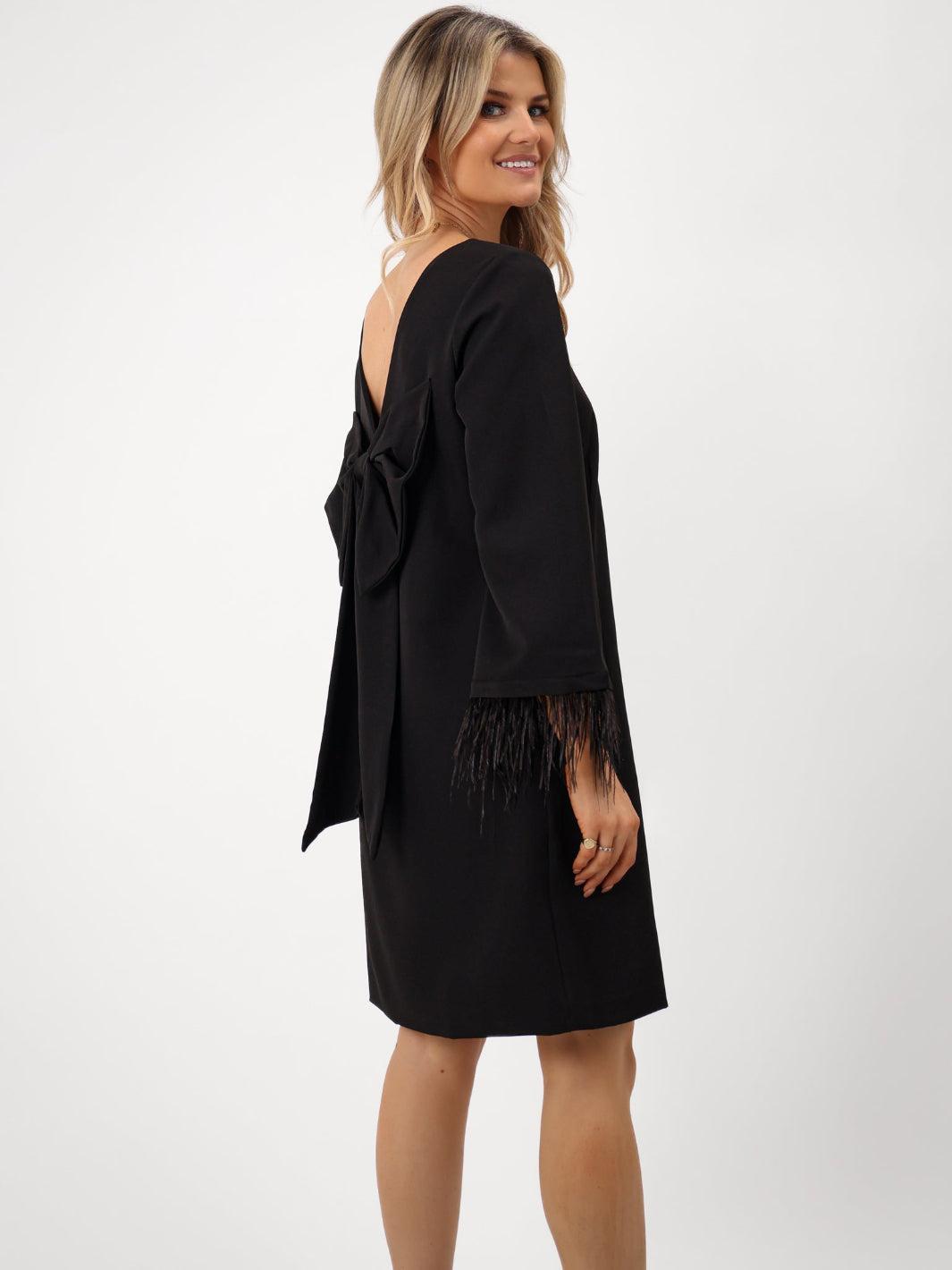 Kate & Pippa Dakota Mini Shift Dress In Black-Kate & Pippa Autumn/Winter Ladies Clothing