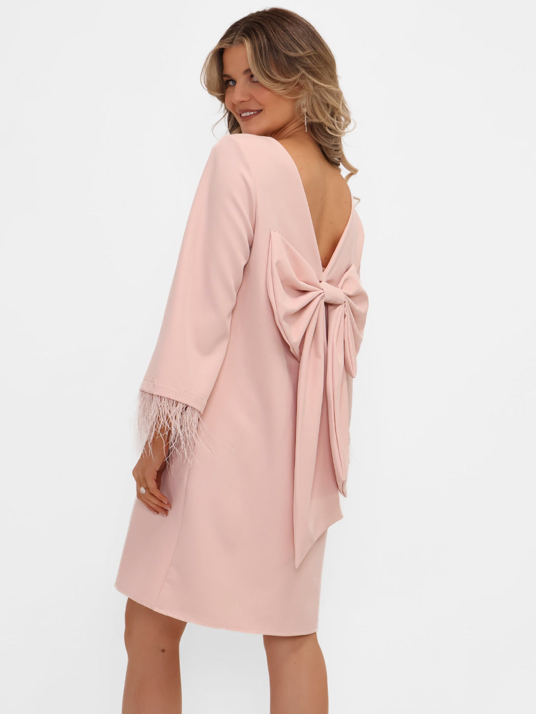 Kate & Pippa Dakota Mini Shift Dress In Pale Pink-Kate & Pippa