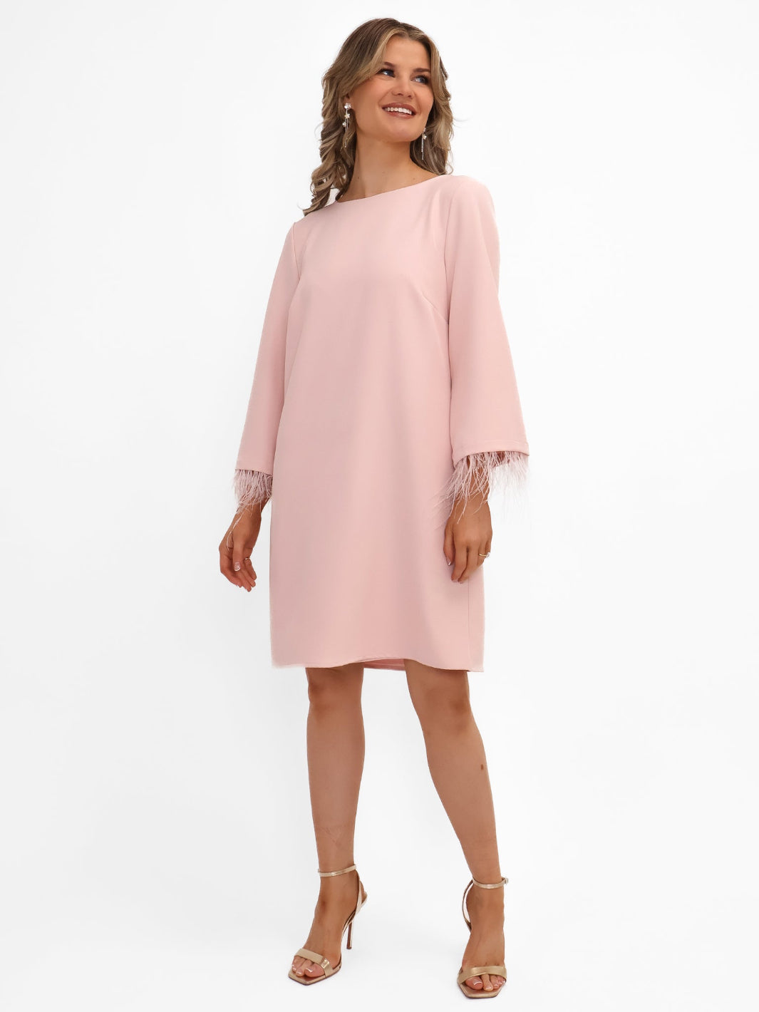 Kate & Pippa Dakota Mini Shift Dress In Pale Pink-Kate & Pippa