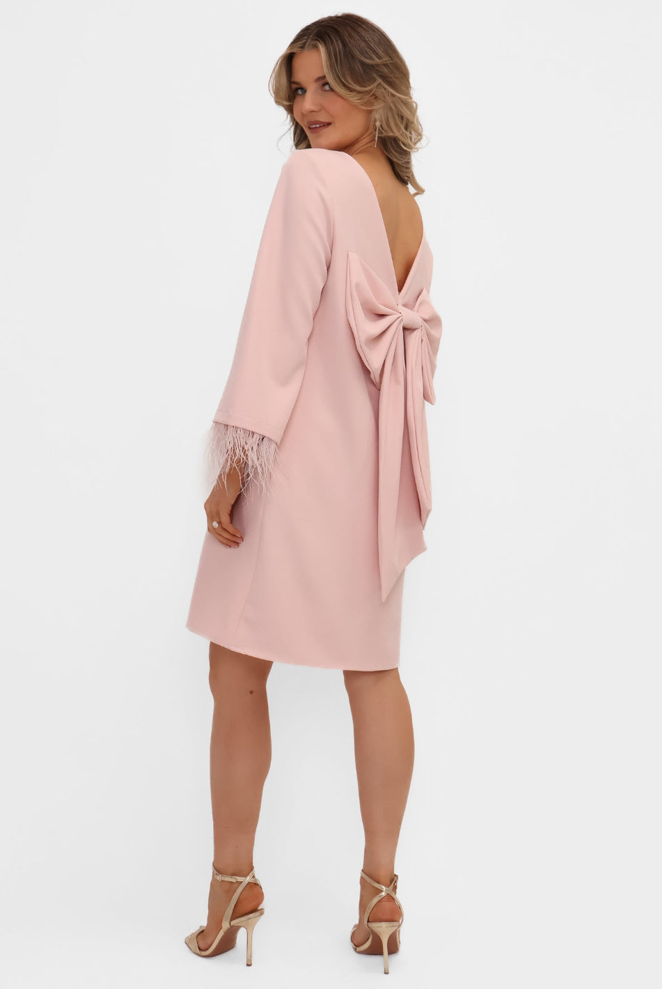 Kate & Pippa Dakota Mini Shift Dress In Pale Pink-Kate & Pippa
