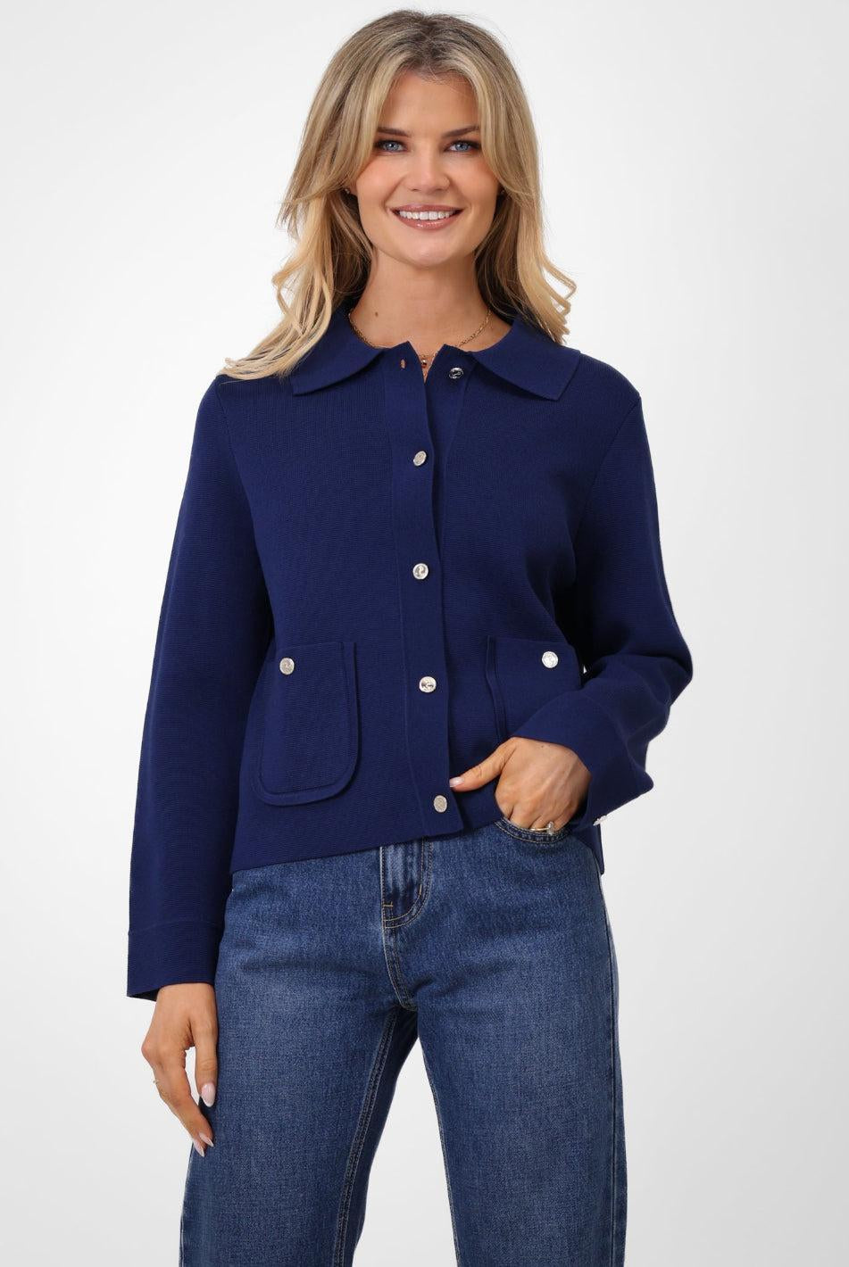 Kate & Pippa Emily Cardigan In Navy-Kate & Pippa Autumn/Winter Ladies Clothing