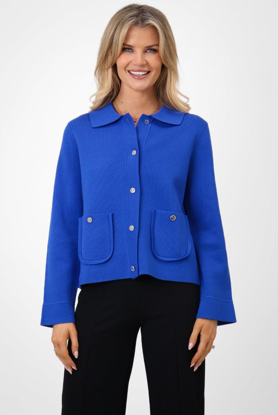 Kate & Pippa Emily Cardigan In Royal Blue-Kate & Pippa Autumn/Winter Ladies Clothing