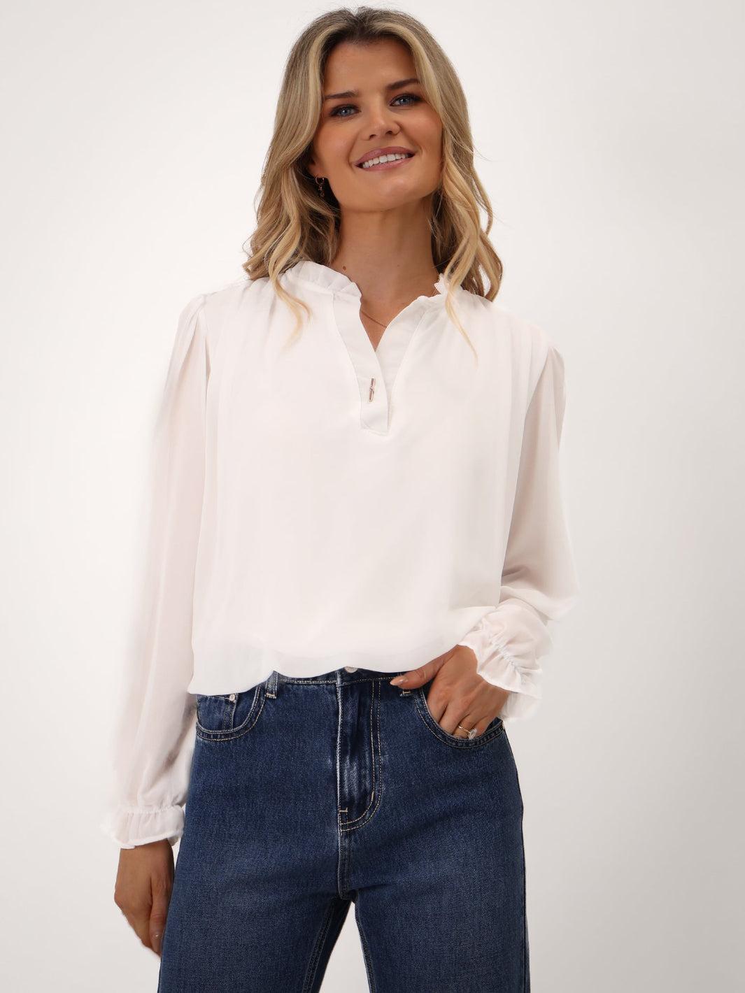 Kate & Pippa Fia Top In White-Kate & Pippa Autumn/Winter Ladies Clothing