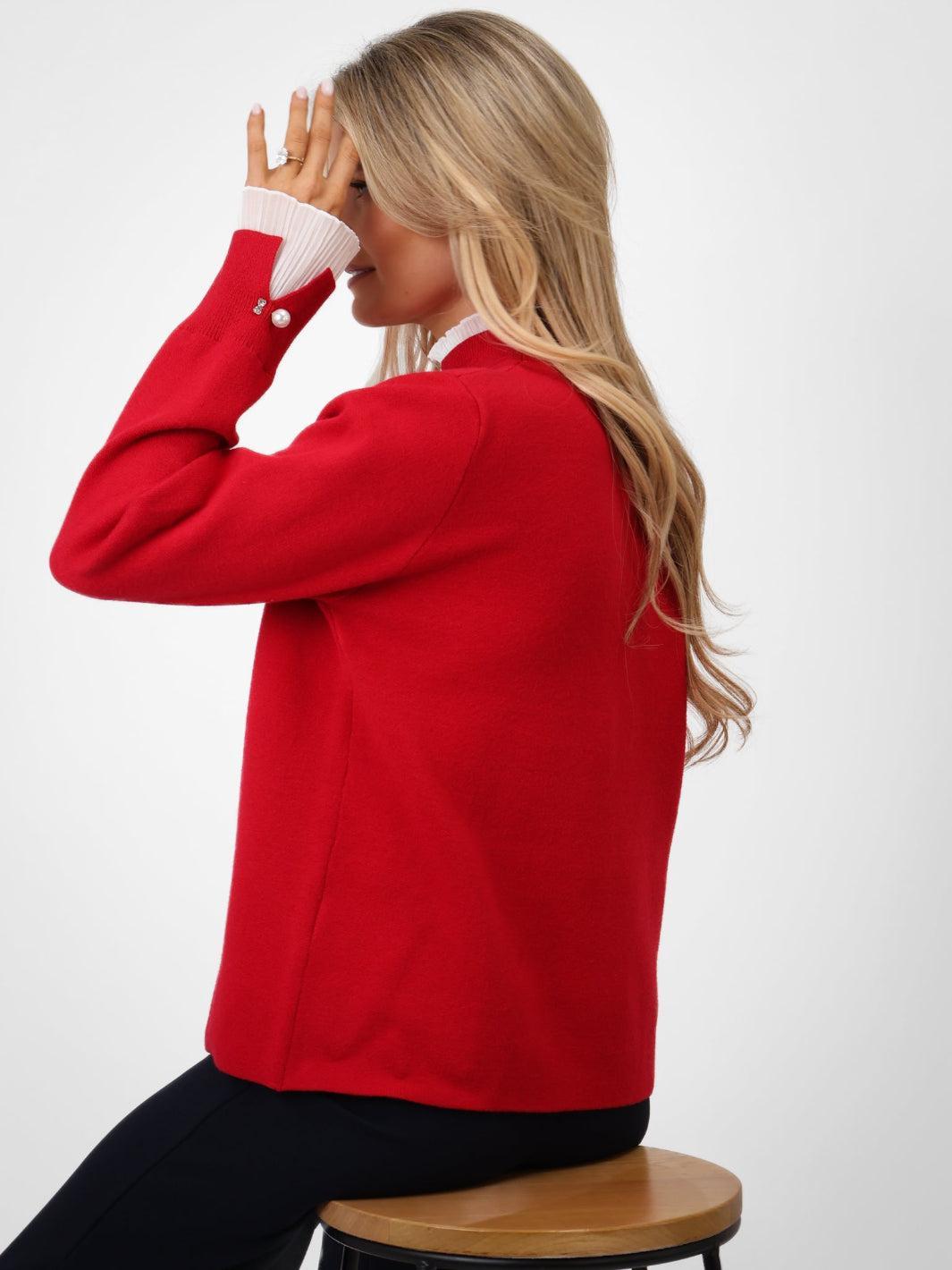 Kate & Pippa Gracie Knit Jumper In Red-Kate & Pippa Autumn/Winter Ladies Clothing