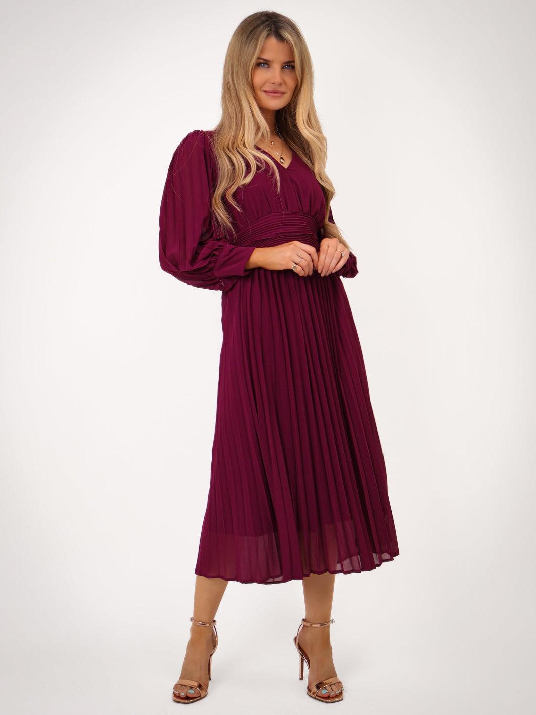 Kate & Pippa Hannah Dress In Plum-Kate & Pippa Autumn/Winter Ladies Clothing