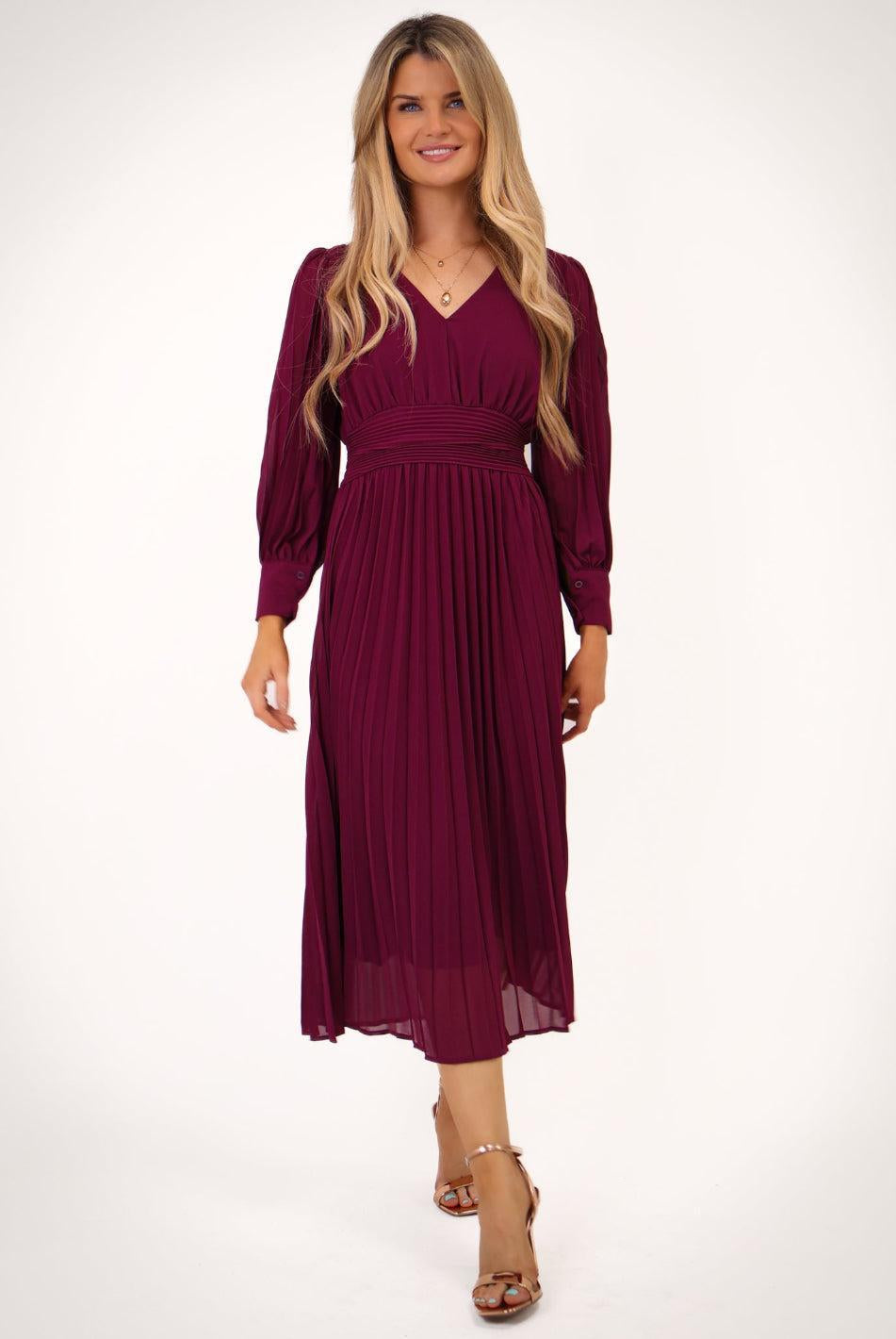 Kate & Pippa Hannah Dress In Plum-Kate & Pippa Autumn/Winter Ladies Clothing