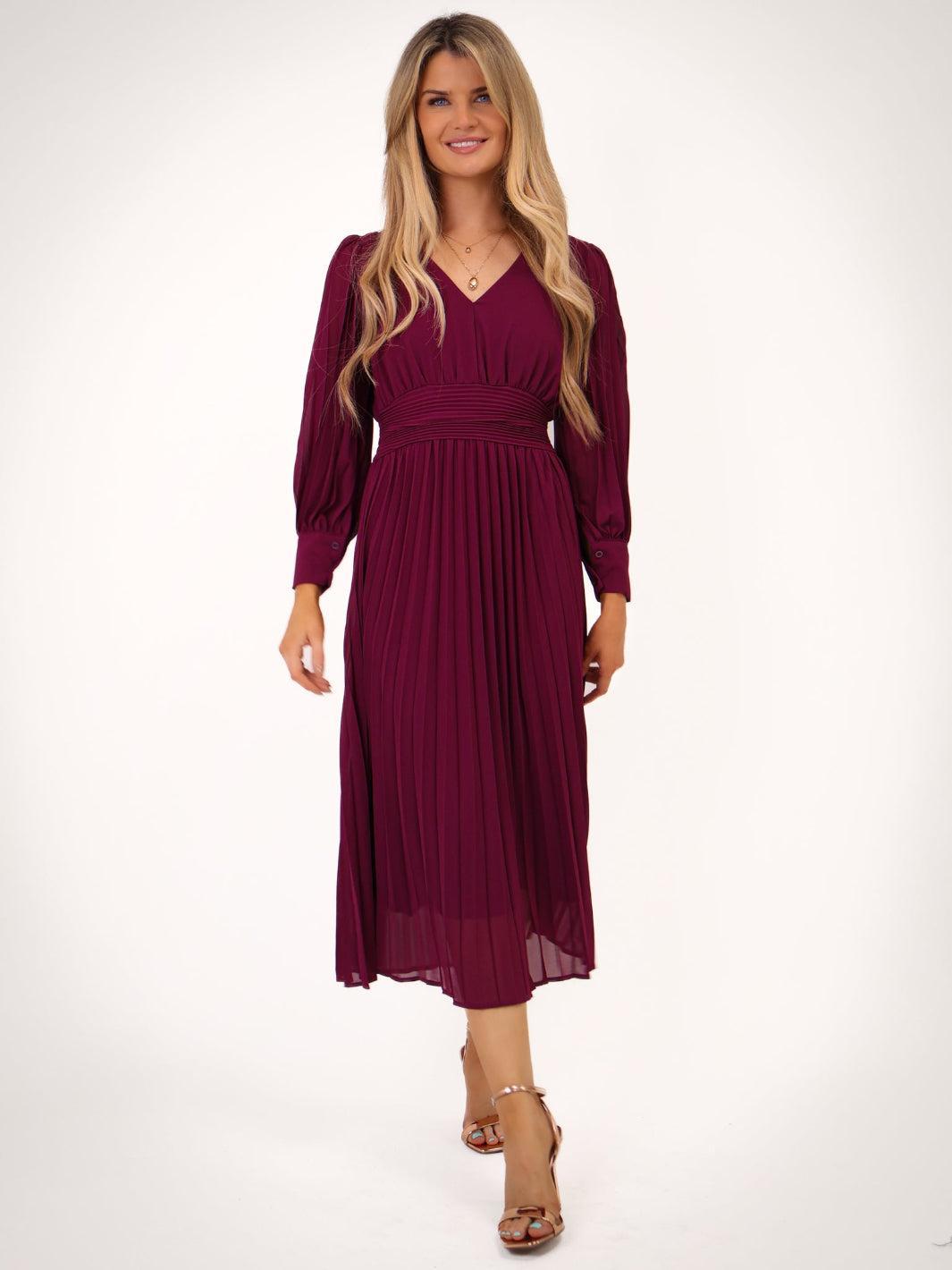 Kate & Pippa Hannah Dress In Plum-Kate & Pippa Autumn/Winter Ladies Clothing