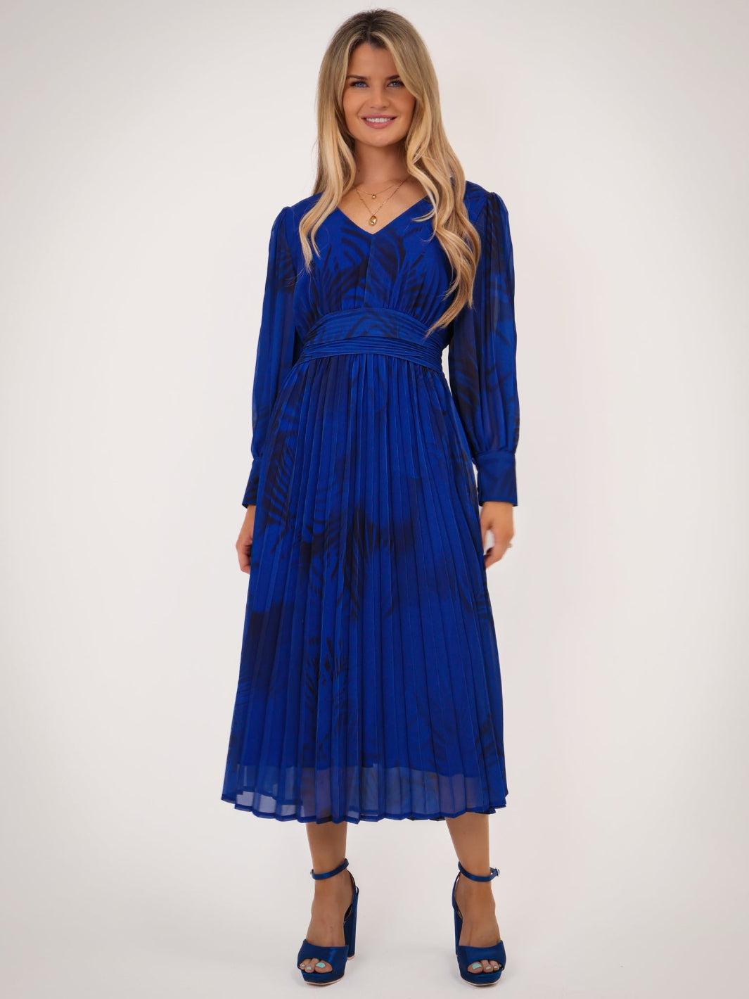 Kate & Pippa Hannah Dress In Royal Blue Print-Kate & Pippa Autumn/Winter Ladies Clothing