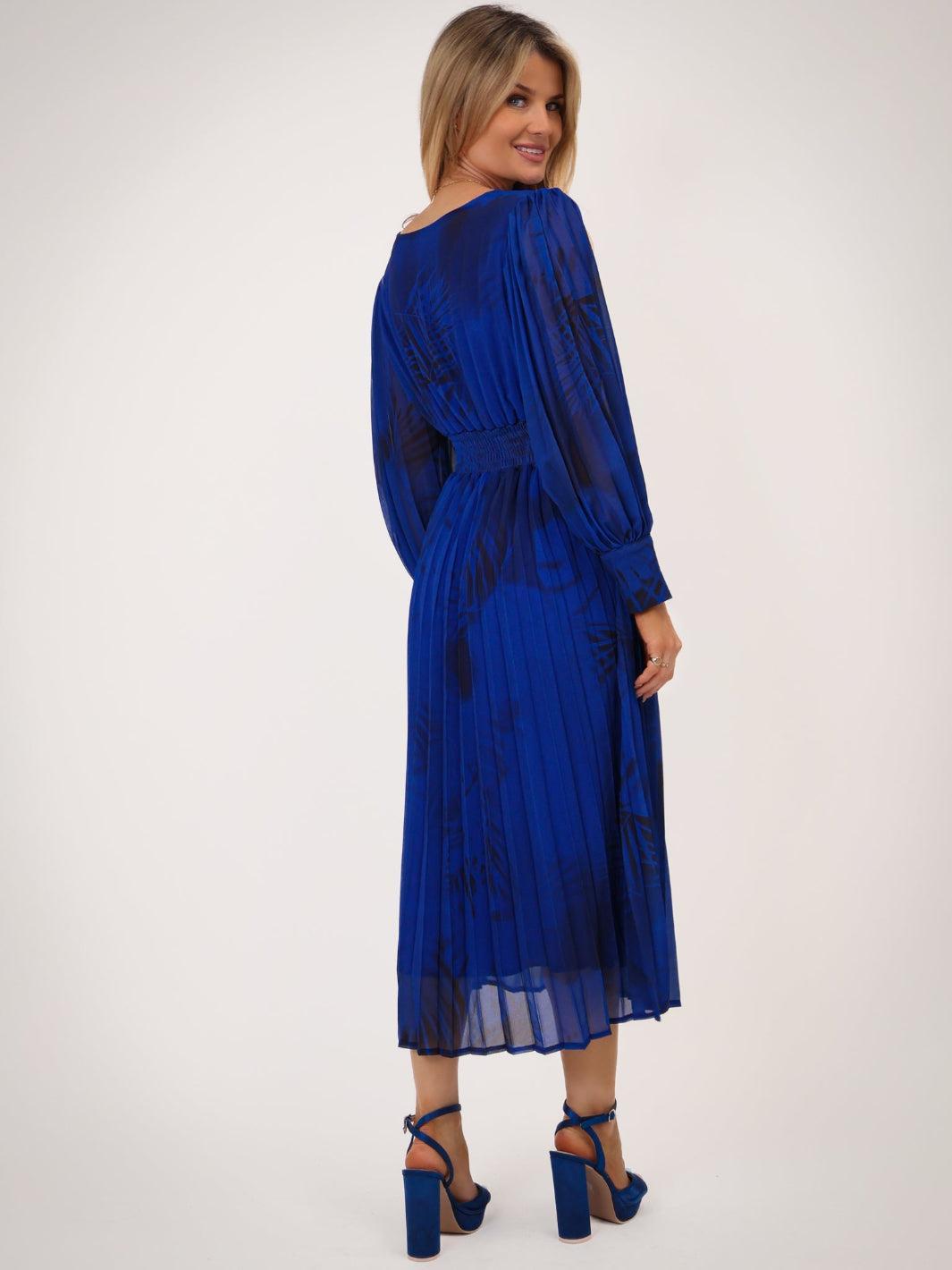 Kate & Pippa Hannah Dress In Royal Blue Print-Kate & Pippa Autumn/Winter Ladies Clothing