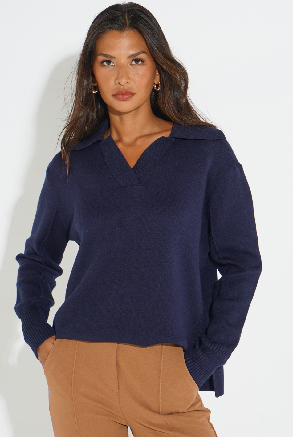 Kate & Pippa Jesse Knit Jumper In Navy-Kate & Pippa
