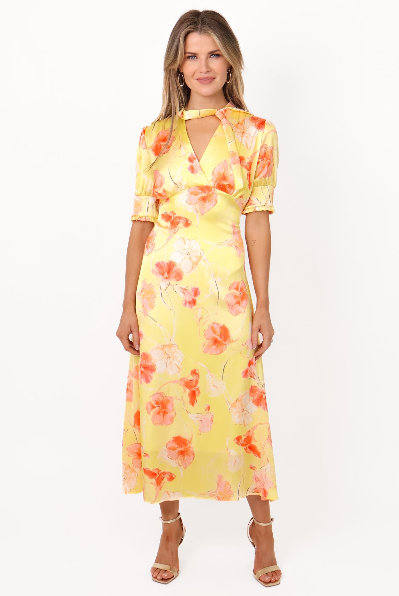 Kate & Pippa Kimber Midi Dress in Lemon-Kate & Pippa