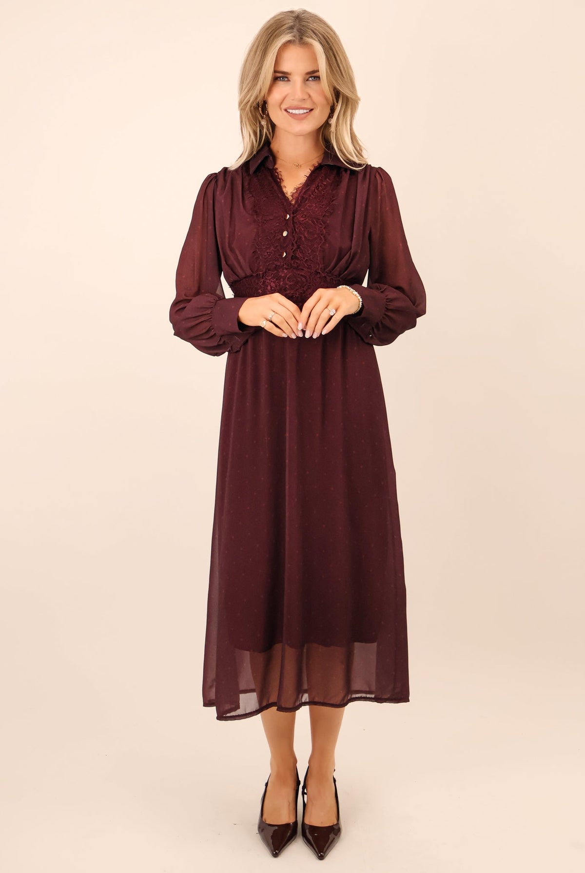 Kate & Pippa Kimi Midi Dress In Plum-Kate & Pippa