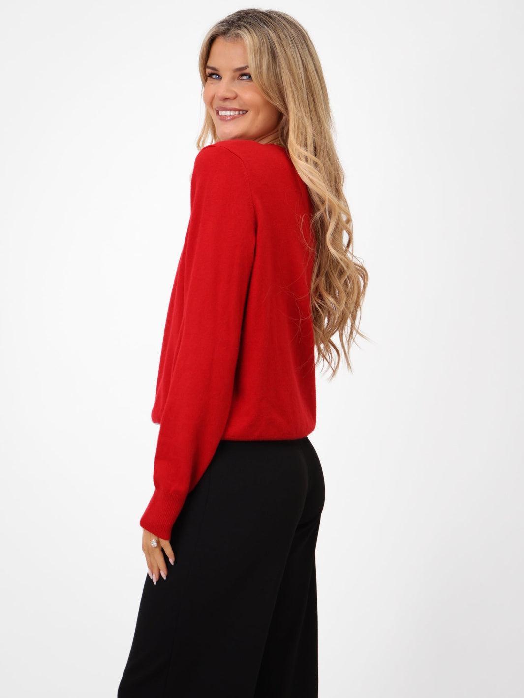 Kate & Pippa Lilah Cardigan In Red-Kate & Pippa Autumn/Winter Ladies Clothing