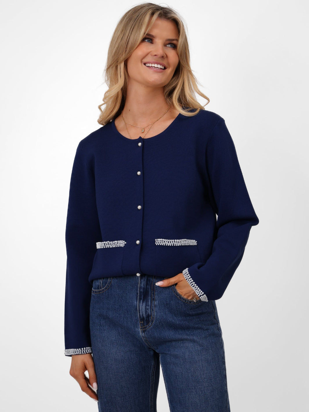 Kate & Pippa Luna Cardigan In Navy-Kate & Pippa Autumn/Winter Ladies Clothing