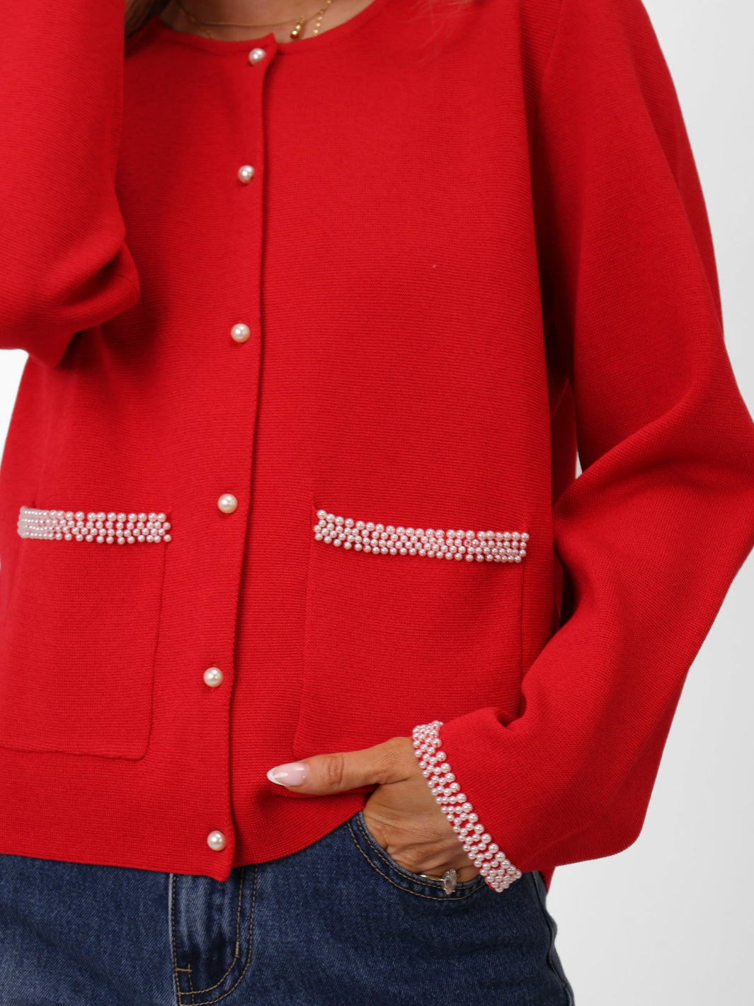 Kate & Pippa Luna Cardigan In Red-Kate & Pippa Autumn/Winter Ladies Clothing