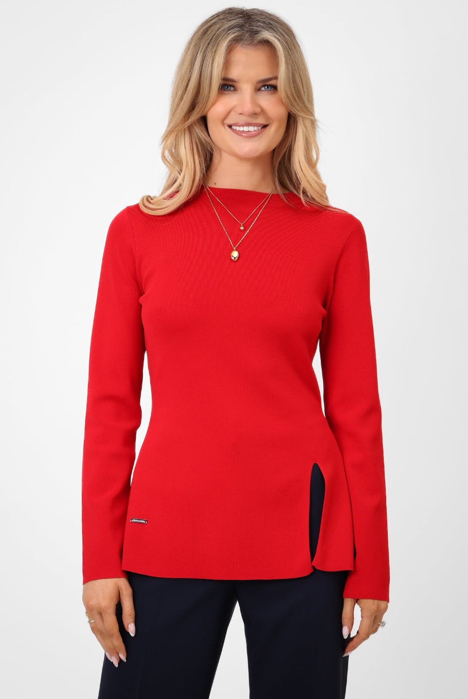 Kate & Pippa Margot Knit Top In Red-Kate & Pippa Autumn/Winter Ladies Clothing