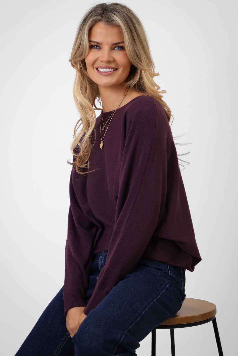 Kate & Pippa Milano Knit Jumper In Mulberry-Kate & Pippa Autumn/Winter Ladies Clothing