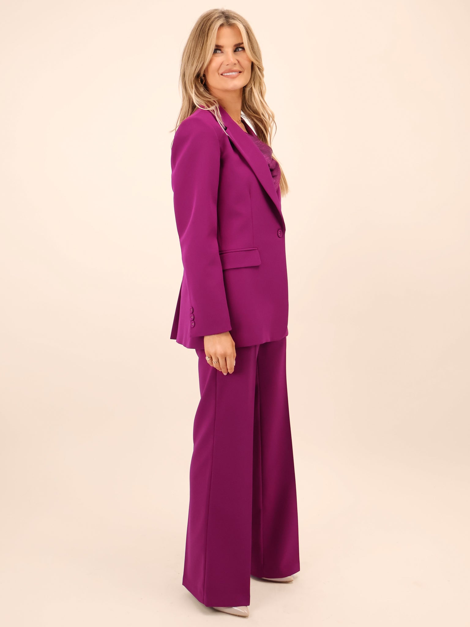 Kate & Pippa Palermo Trousers In Magenta-Nicola Ross