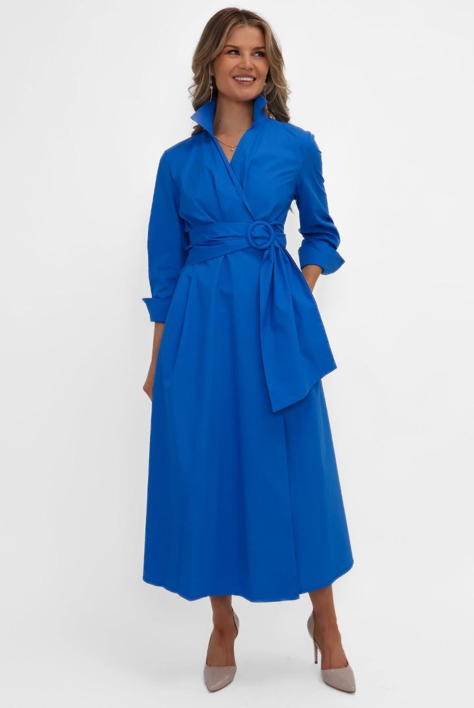 Kate & Pippa Penelope Midi Dress In Blue-Kate & Pippa