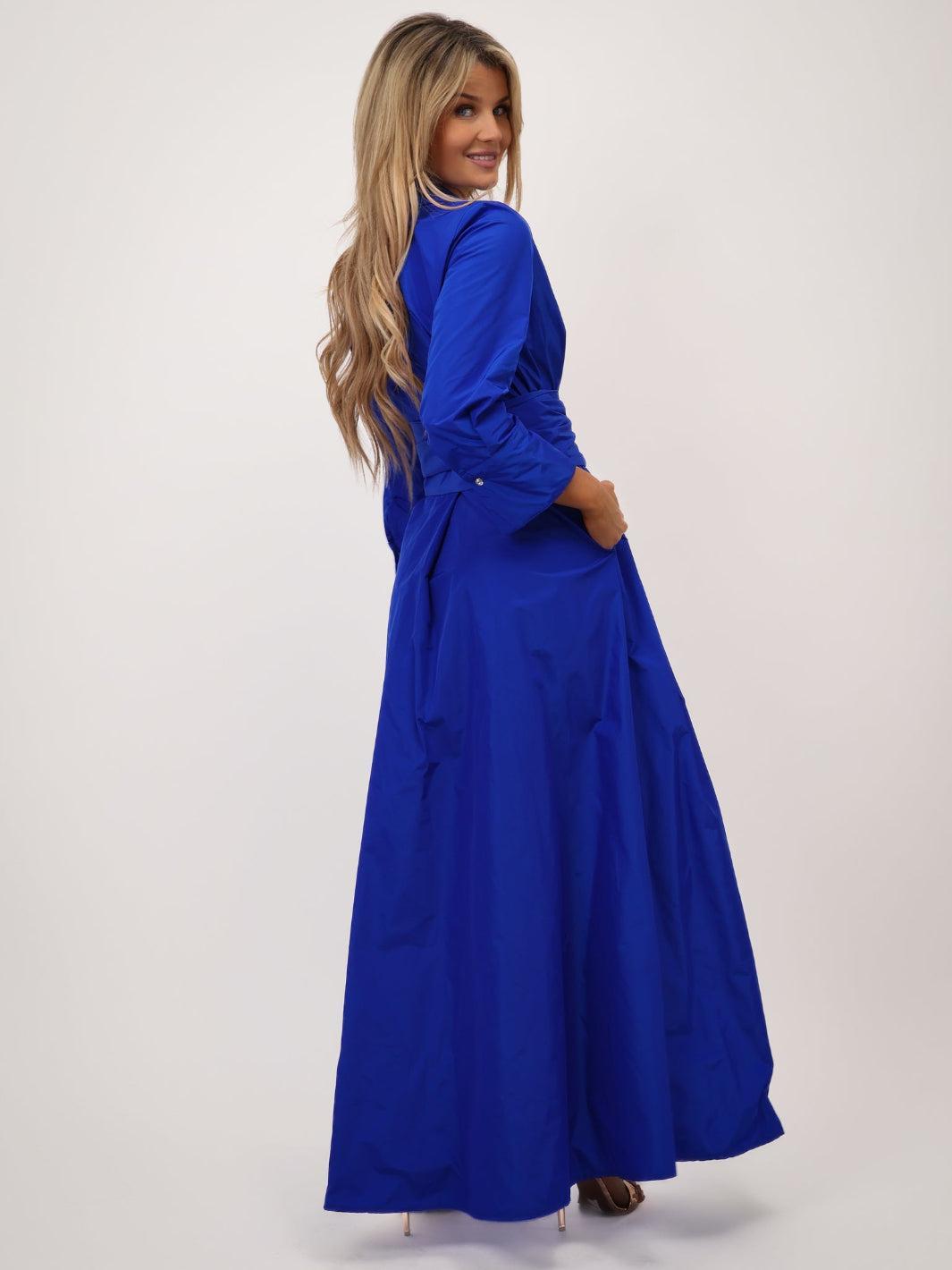 Kate & Pippa Penelope Tafetta Maxi Dress In Blue-Kate & Pippa Autumn/Winter Ladies Clothing