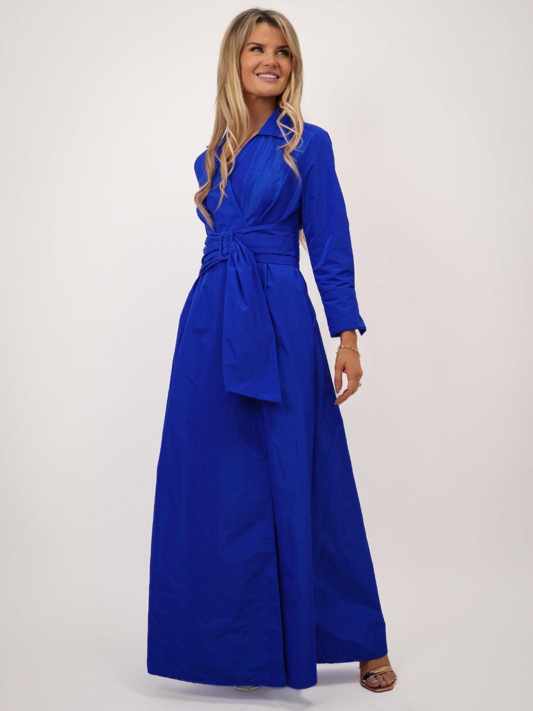 Kate & Pippa Penelope Tafetta Maxi Dress In Blue-Kate & Pippa Autumn/Winter Ladies Clothing
