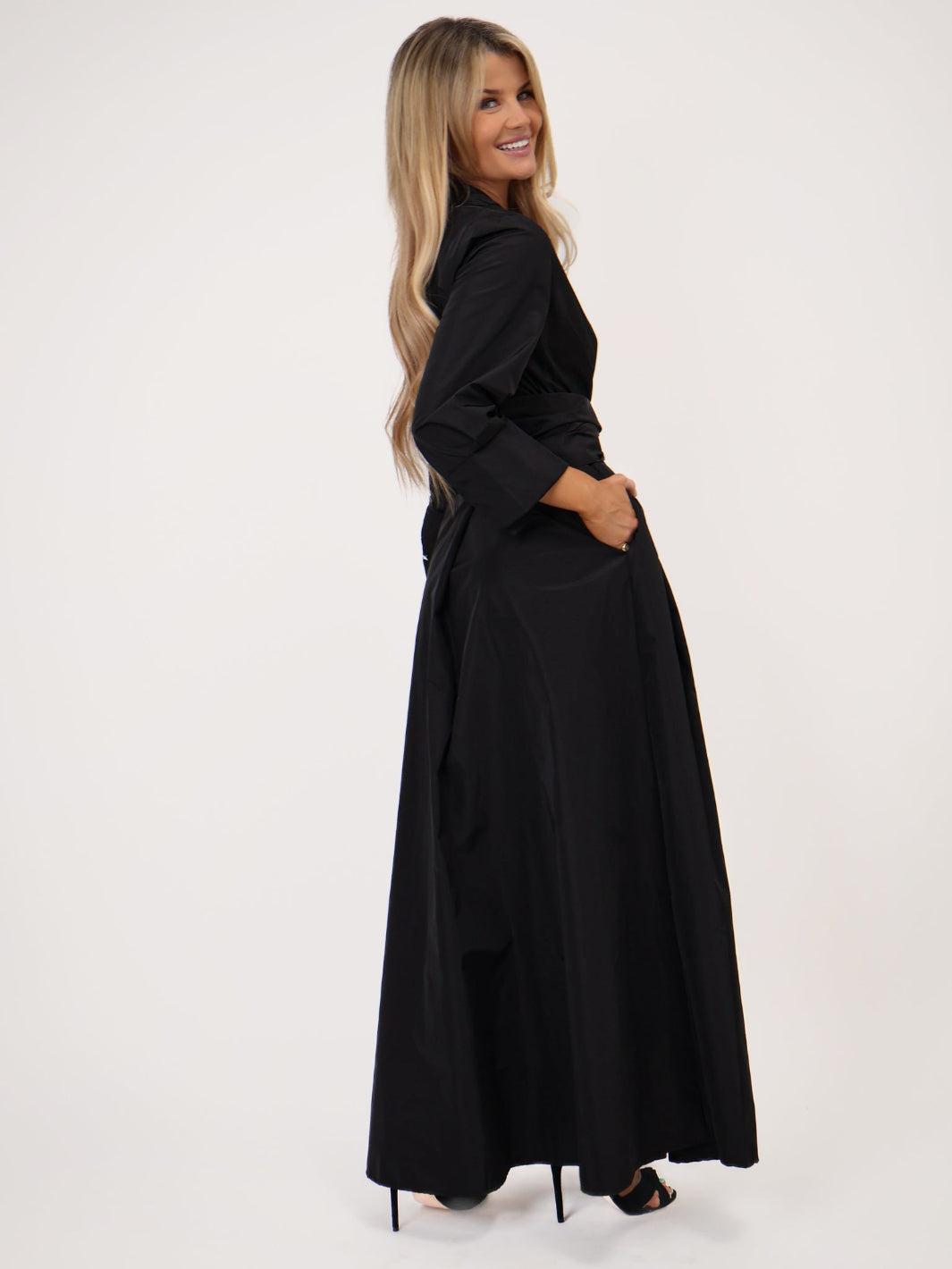 Kate & Pippa Penelope Taffeta Maxi Dress In Black-Kate & Pippa Autumn/Winter Ladies Clothing