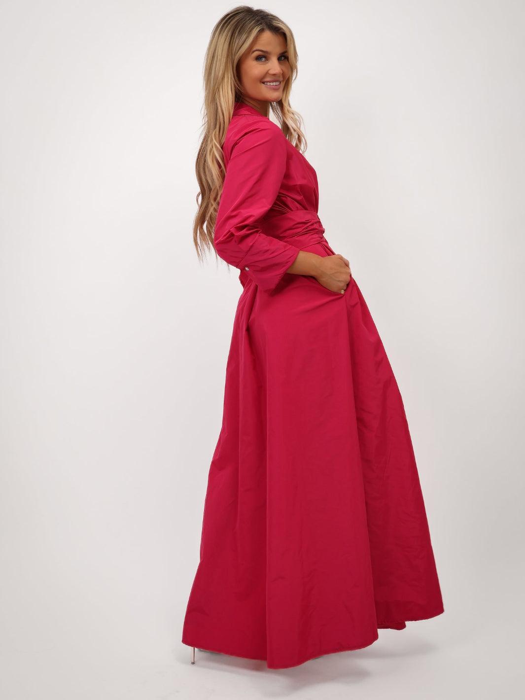Kate & Pippa Penelope Taffeta Maxi Dress In Pink-Kate & Pippa Autumn/Winter Ladies Clothing