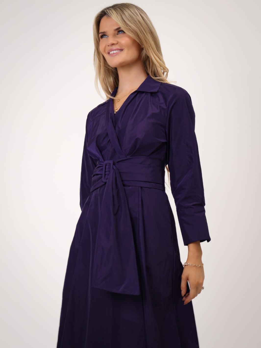 Kate & Pippa Penelope Taffeta Maxi Dress In Purple-Kate & Pippa Autumn/Winter Ladies Clothing