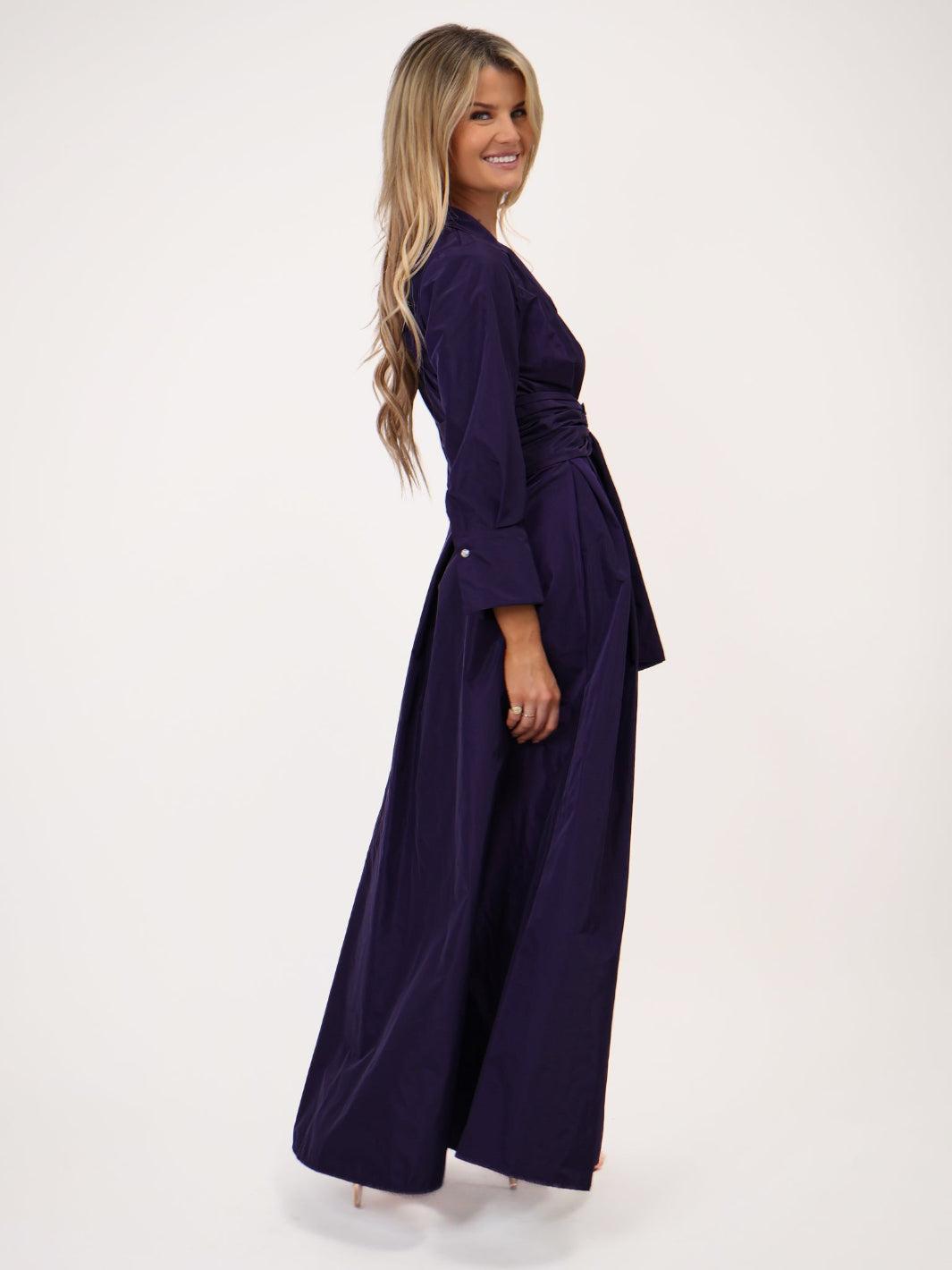 Kate & Pippa Penelope Taffeta Maxi Dress In Purple-Kate & Pippa Autumn/Winter Ladies Clothing
