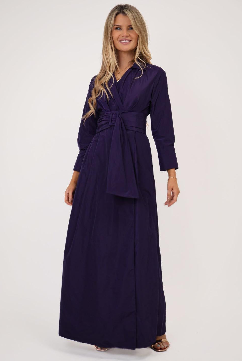 Kate & Pippa Penelope Taffeta Maxi Dress In Purple-Kate & Pippa Autumn/Winter Ladies Clothing