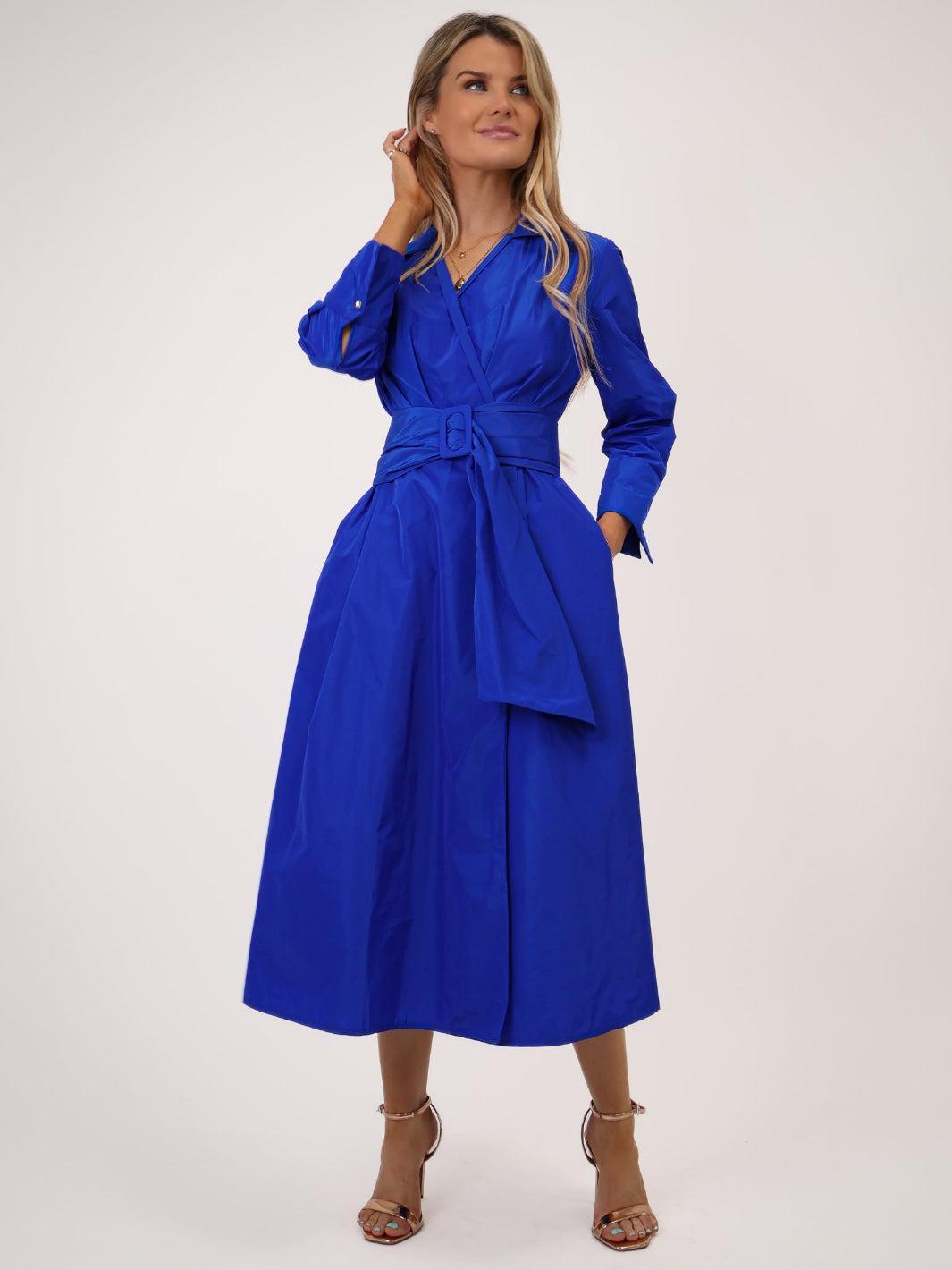 Kate & Pippa Penelope Taffeta Midi Dress In Blue-Kate & Pippa Autumn/Winter Ladies Clothing