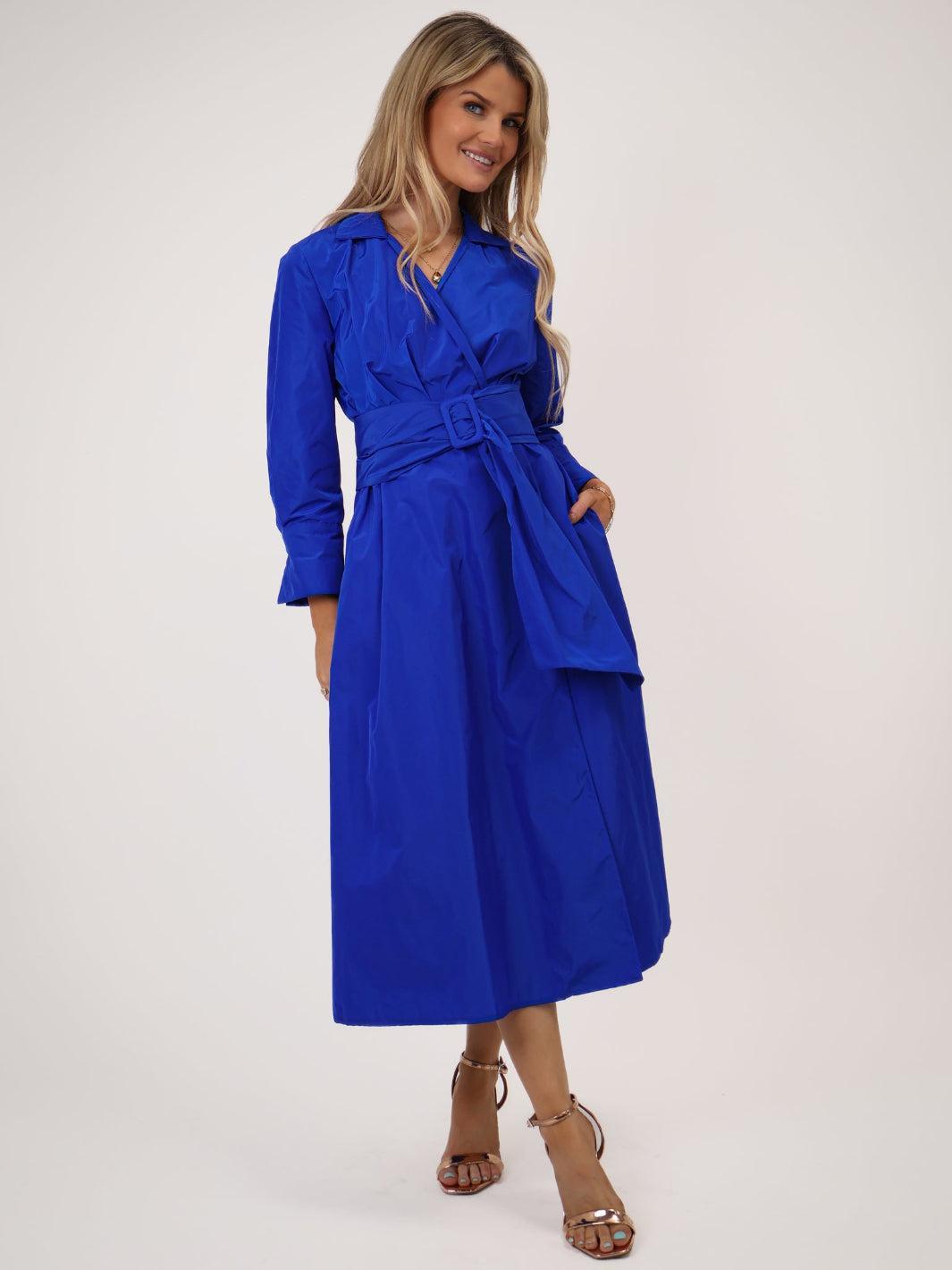 Kate & Pippa Penelope Taffeta Midi Dress In Blue-Kate & Pippa Autumn/Winter Ladies Clothing