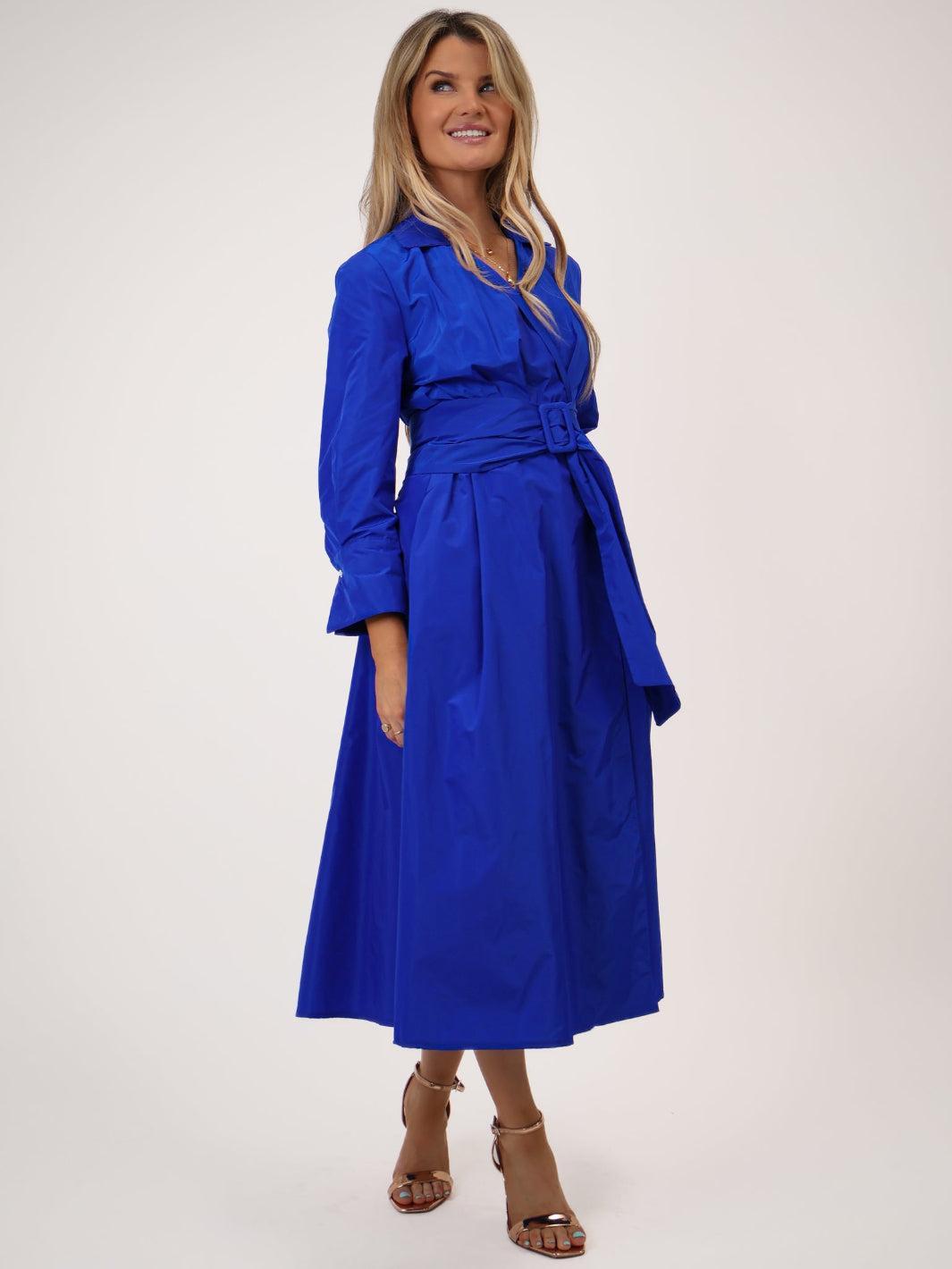 Kate & Pippa Penelope Taffeta Midi Dress In Blue-Kate & Pippa Autumn/Winter Ladies Clothing